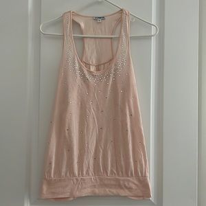 Express peach colored tank with sparkles size M